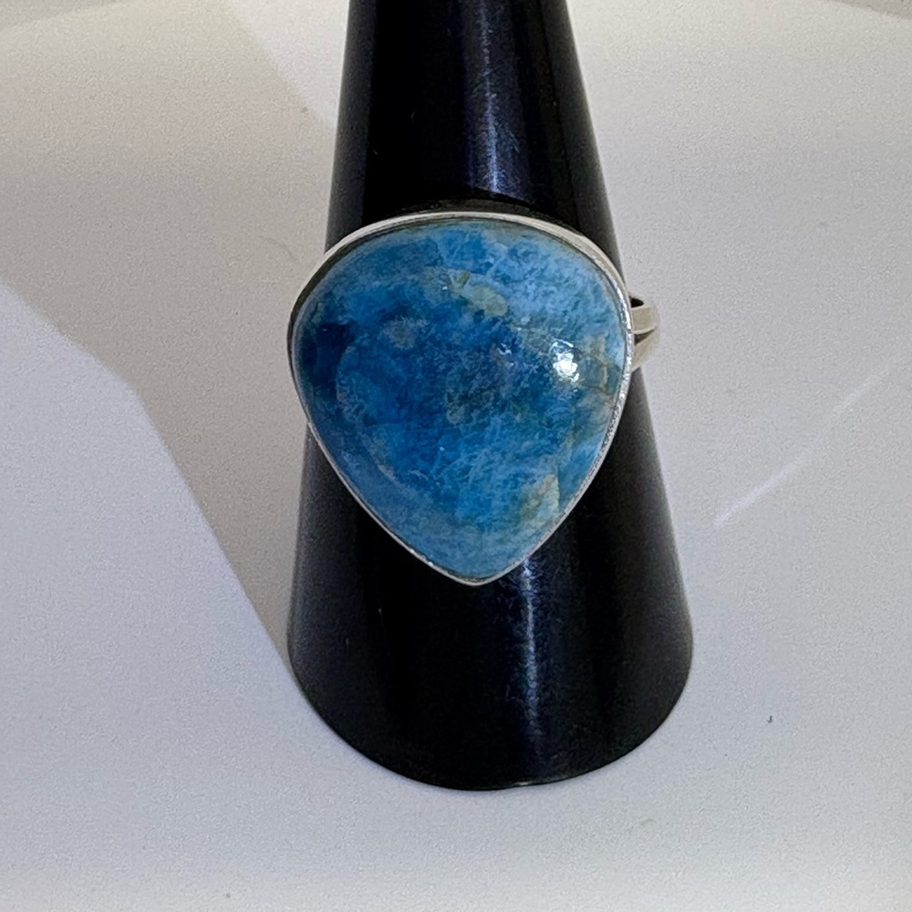 Natural Apatite Silver Ring